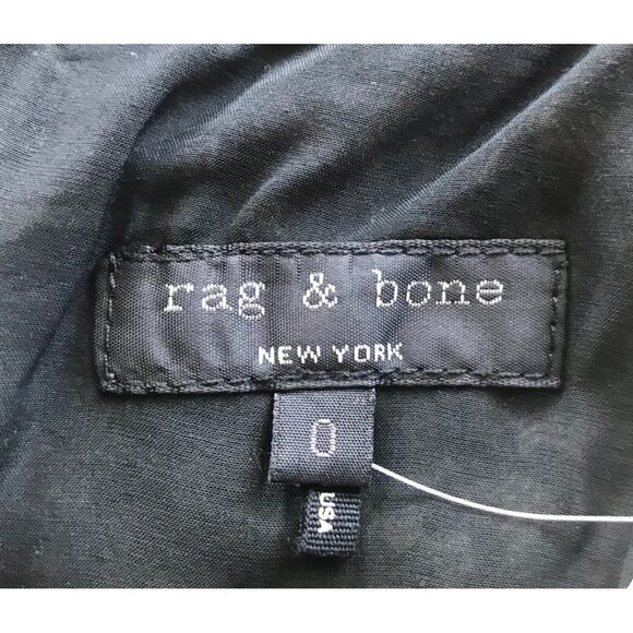 rag & bone Black & Cream Geometric Patterned Dress W/ Black Overlay, Size 0 (US) - Picture 10 of 10